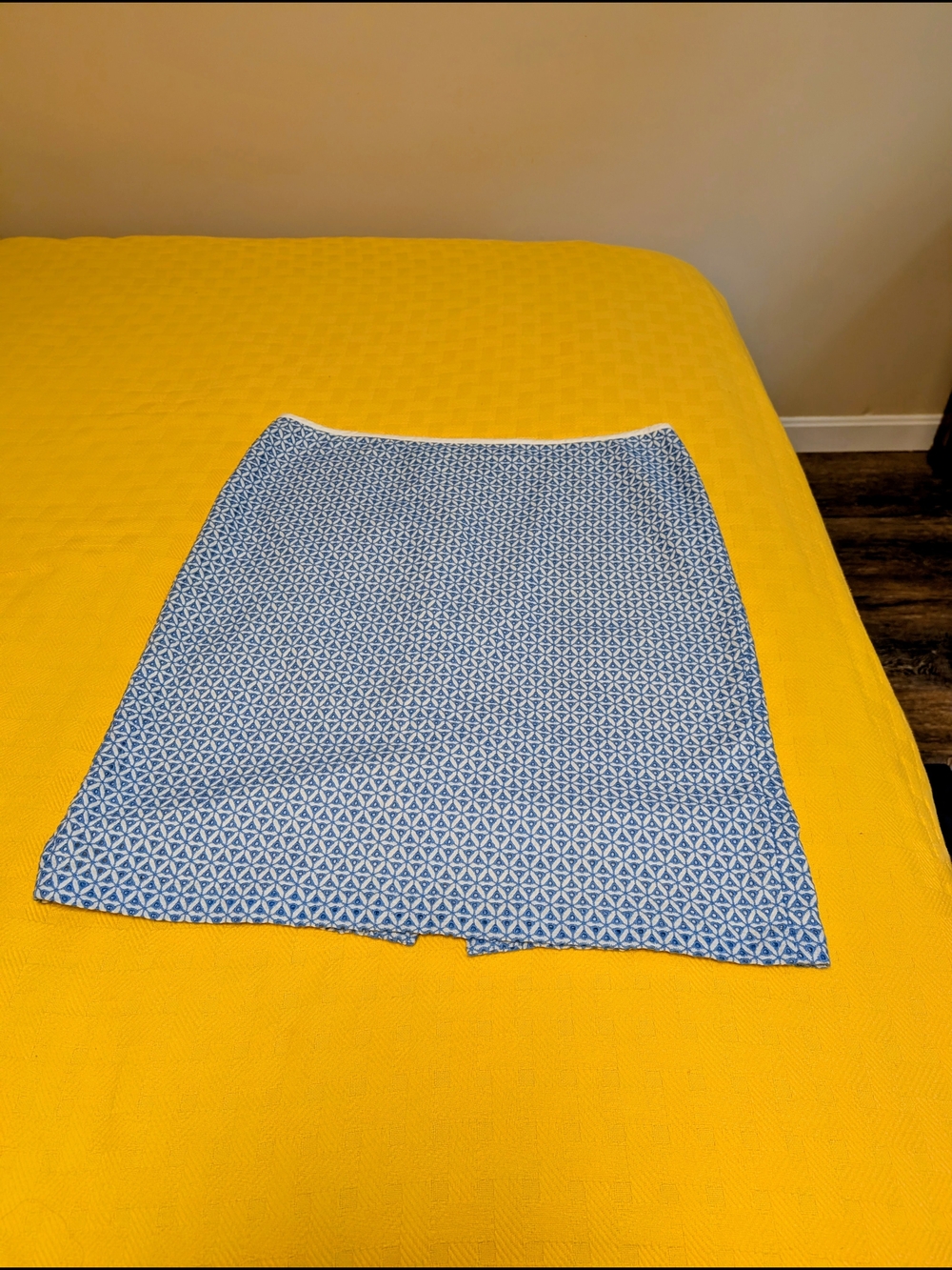 Talbots Blue Geometric Pencil Skirt